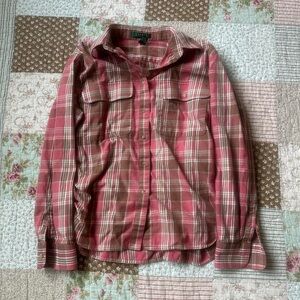Ralph Lauren pink & brown cotton flannel